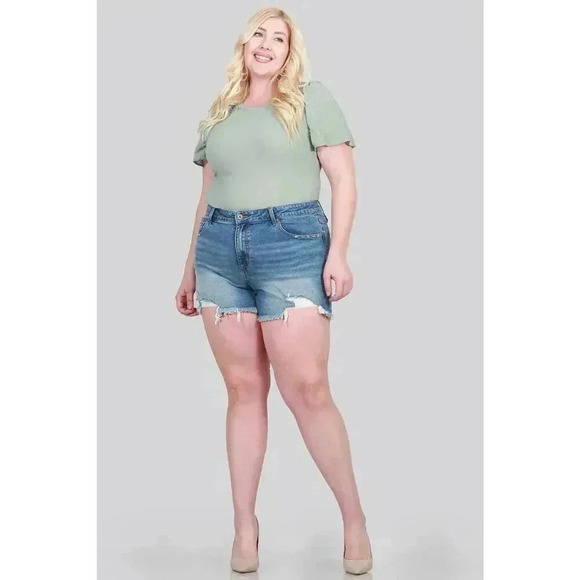 -HIGH RISE DISTRESSED SHORTS - Picture 6 of 10